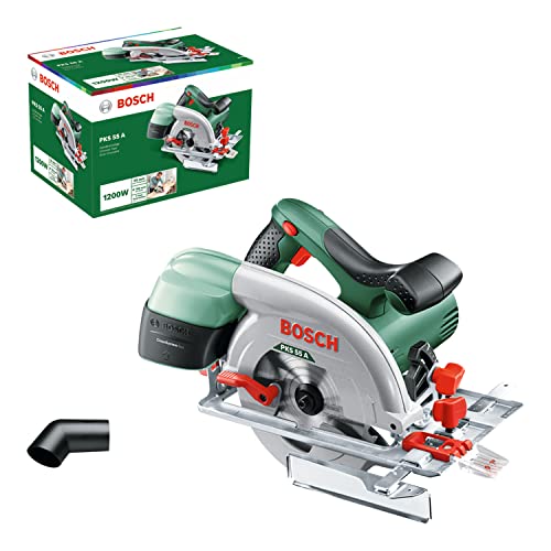 BOSCH VERDE PKS 55 A - Sierra circular (disco de sierra, tope paralelo, caja cartón, 5600 rpm, 1200 W) BOSCH VERDE PKS 55 A - Sierra circular (disco de sierra, tope paralelo, caja cartón, 5600 rpm, 1200 W)